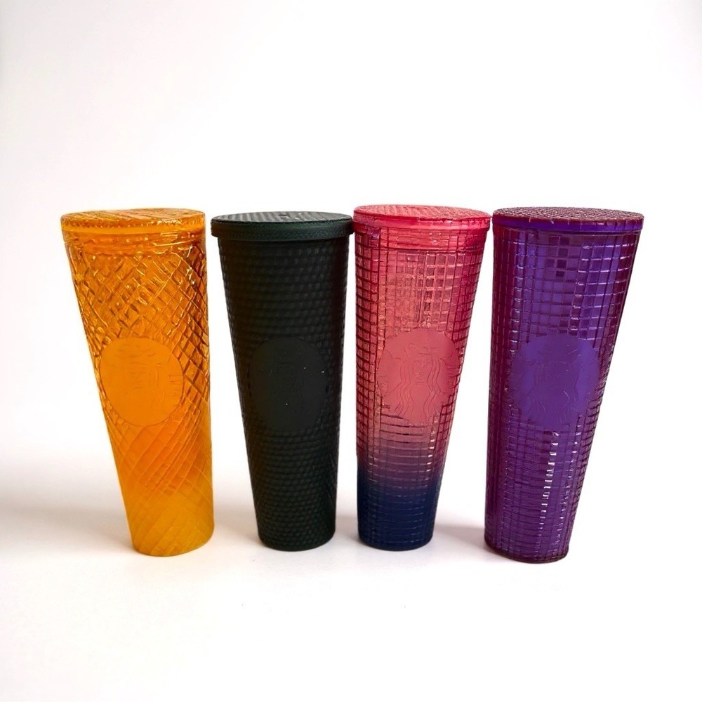 4 X  Starbucks Studded ‎ Sparkly Tumblers No Straws